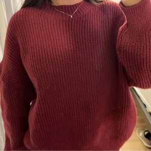 Cozy Burgundy Knit Sweater